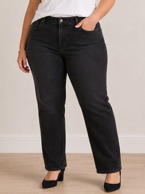 Riders by Lee Jeans 20W Black Straight Leg Stretch Jeans Classic Fit